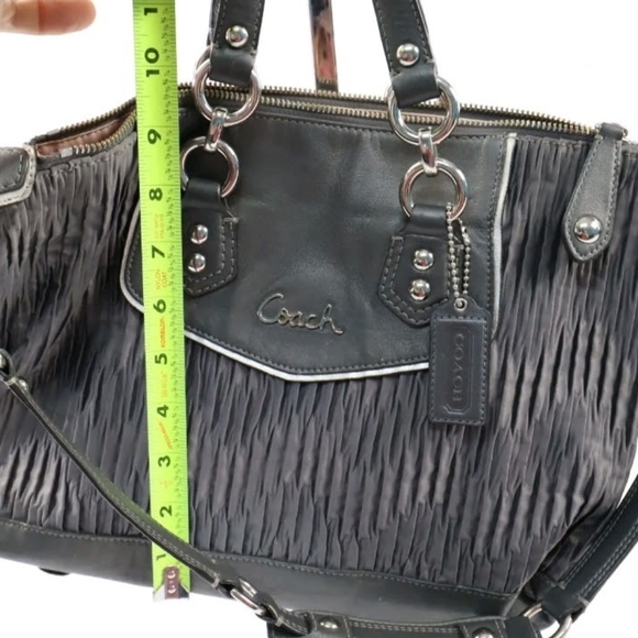 Vintage!! COACH ASHLEY GATHERED SATEEN 2-WAY SATCHEL F20084 SHOULDER BAG - Picture 4 of 7